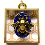 Acrylic Frame with Grande Bee on Lapis / Slight Imperfections