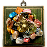 Wooden Frame with Grande Bee on Beads