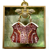 Acrylic Frame with Sparkle Bee & Handbag / Slight Imperfections