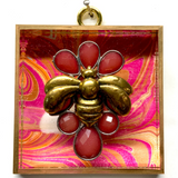 Acrylic Frame with Deco Bee on Brooch / Slight Imperfections