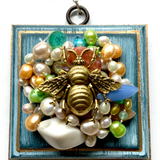 Painted Frame with Grande Bee on Beads