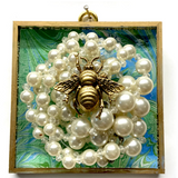 Acrylic Frame with Grande Bee on Pearls / Slight Imperfections