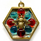 Acrylic Frame with Grande Bee on Glass Beads / Slight Imperfections