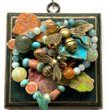 Painted Frame with Bees on Beads