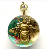 Acrylic Dome Frame with Grande Bee on Marbled Paper