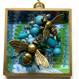 Acrylic Frame with Bees on Beads / Slight Imperfections