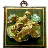 Painted Frame with Ducks on Brooch