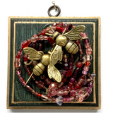Painted Frame with Bees on Beads