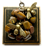 Painted Frame with Bees on Beads