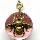 Acrylic Dome with Grande Bee on Marbled Paper / Slight Imperfections