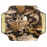 Acrylic Tray with Brass Handles | Octopus Mosaic