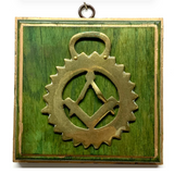 Green Waxed Frame with Horse Brass