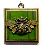 Green Waxed Frame with Queen Bee