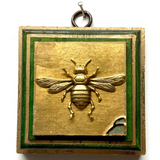 Green Waxed Frame with Italian Bee on Coromandel
