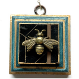 Blue Waxed Frame with Bee on Coromandel