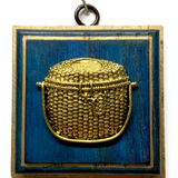 Blue Waxed Frame with Nantucket Basket