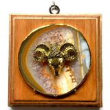 Orange Waxed Frame with Ram on Agate