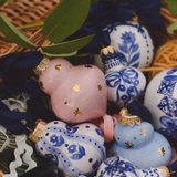 Mary Frances Carter Bauble: Museum Sky in Pink with 22K Gold Stars