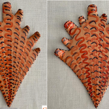 Shell-f Sconces Pair Orange Shellegance Shells with Sugared Almond Brackets