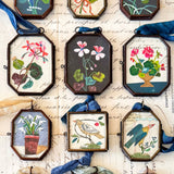 Cerise Folk Bird ~ Art Locket Vintage Ornament Handmade 