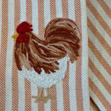 Kitchen Towel | Brown Hen on Orange Stripe