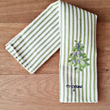 Kitchen Towel | Oregano on Green Stripe