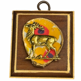 Wooden Frame with Stag on Brooch