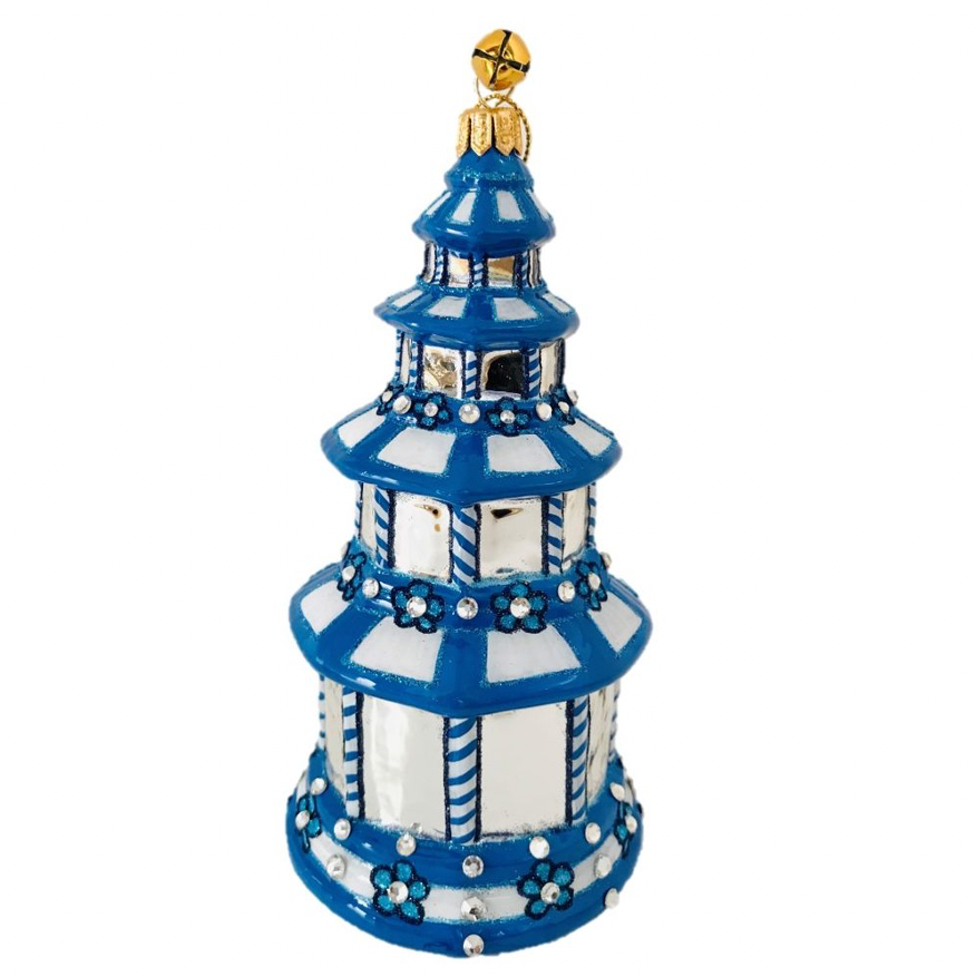 Blue & White Pagoda Ornament