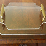 Acrylic Tray with Brass Handles